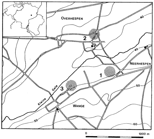 Kaartje met de Bandkeramische dorpen in Landen Bron: M. Lodewijckx (1991). Uit de grond van mijn hart.